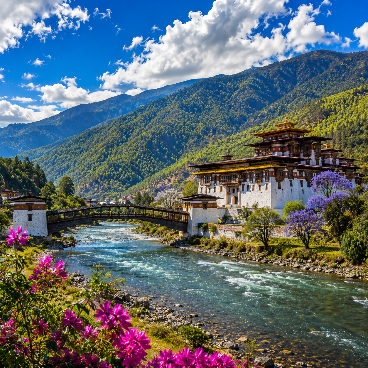 BHUTAN GROUP TOUR 6 Nights / 7 Days : PHUENTSHOLING 2N (1 +1) + THIMPHU 2N + PUNAKHA DAY TRIP, WITH DOCHU LA PASS + PARO 02N